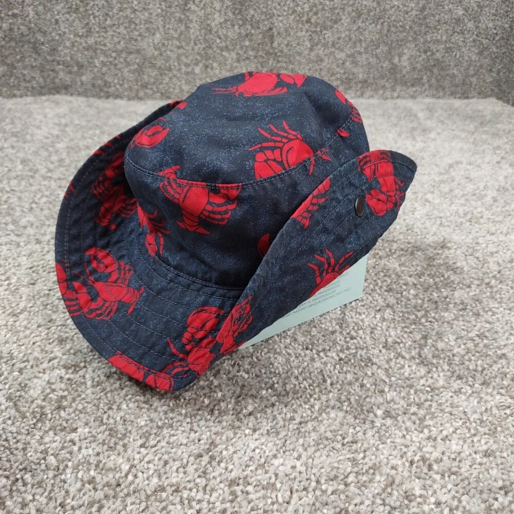 Gymboree Hat 12-24 Month Lobster Reversible Sun Bucket Adjustable Chin Strap